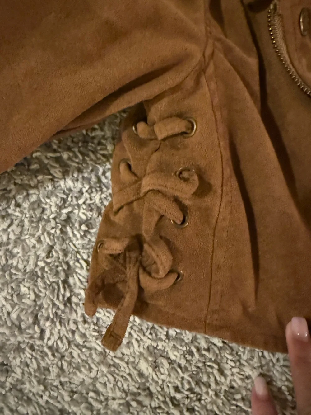 OshKosh B'gosh Chestnut Brown Faux Suede Moto Jacket for Kids